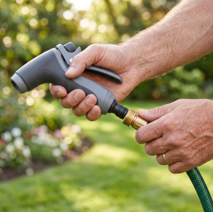 Connecting the sprayer to a standard garden hose